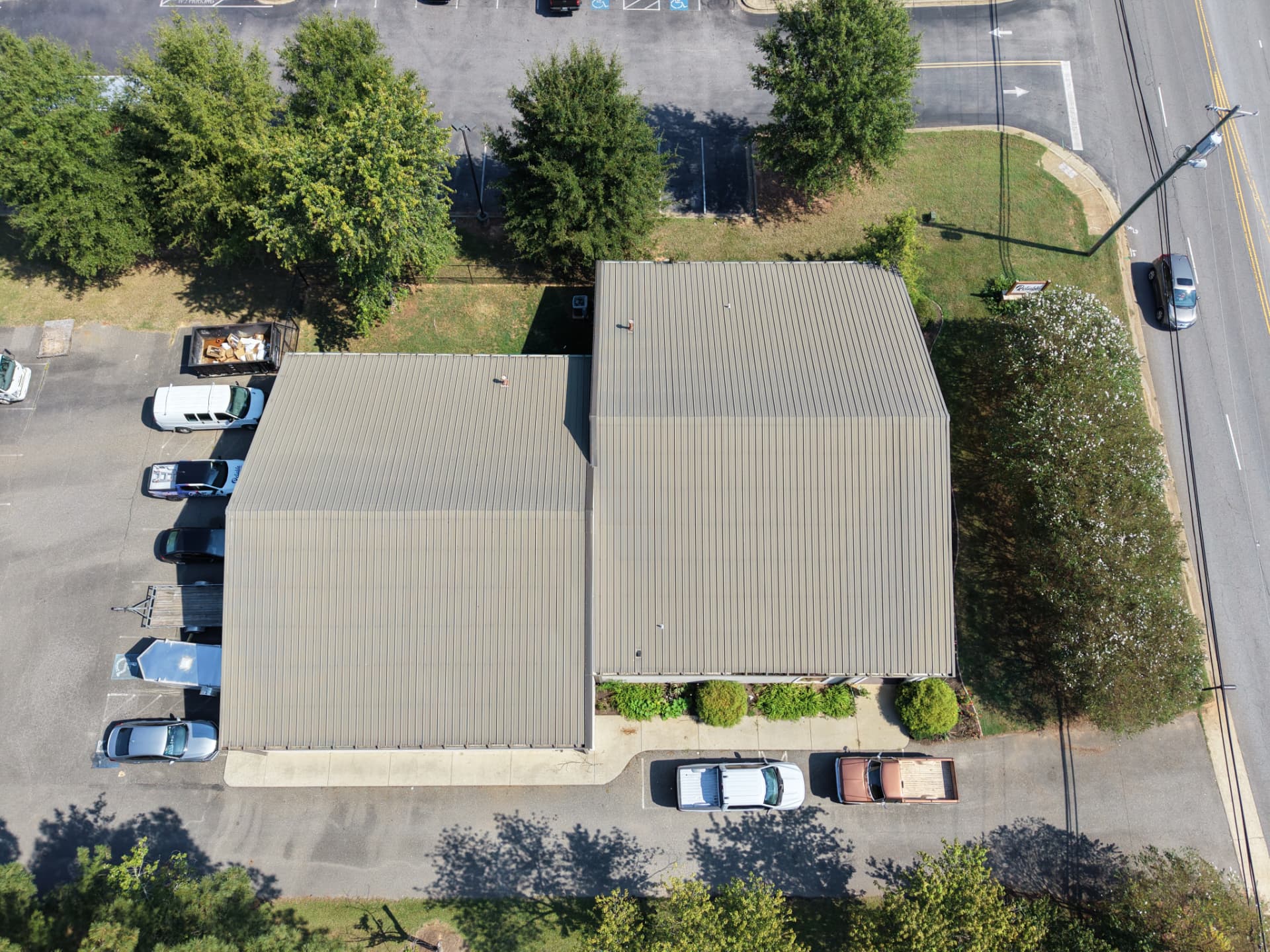 1241 Fallston Rd — Overhead — roof and parking